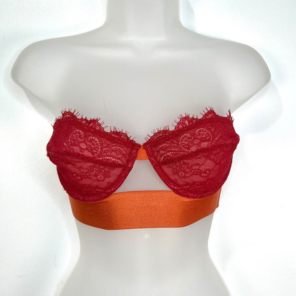 Dora Larsen Kiran Longline Strapless Bra Red Pink